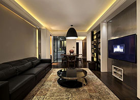 70平二居咖啡色調(diào)裝修效果圖